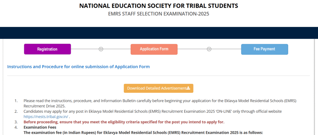 Official Website EMRS Recruitment 2025