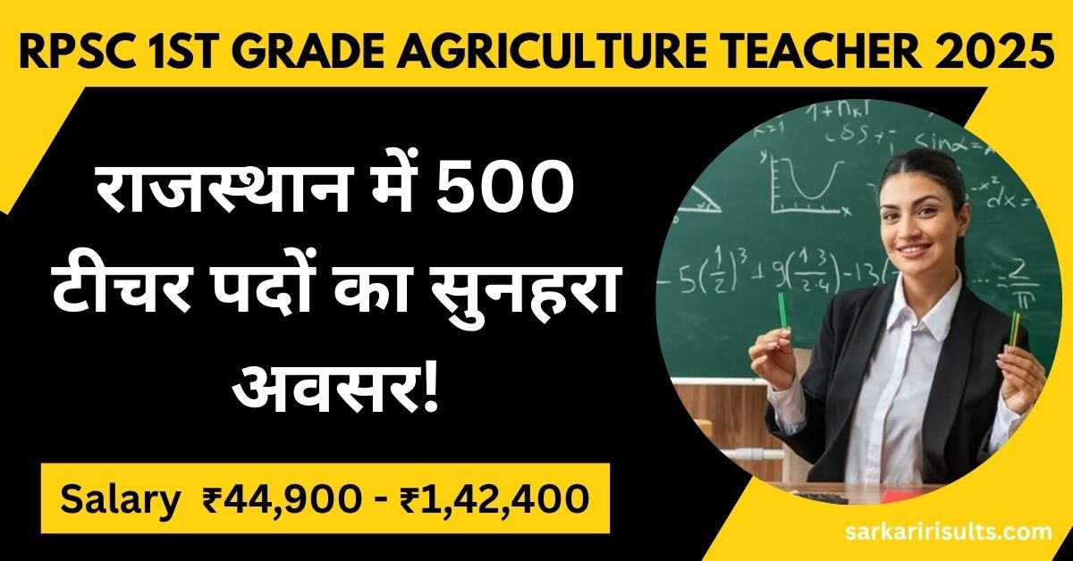 RPSC 1st Grade Agriculture Teacher 2025