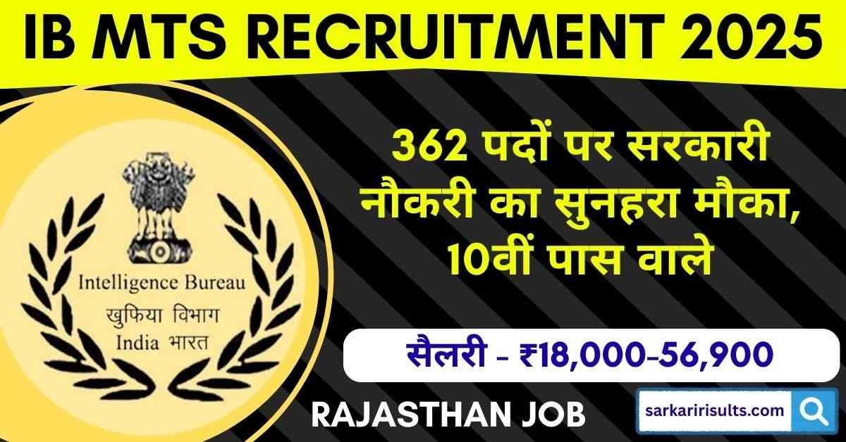 IB MTS Recruitment 2025