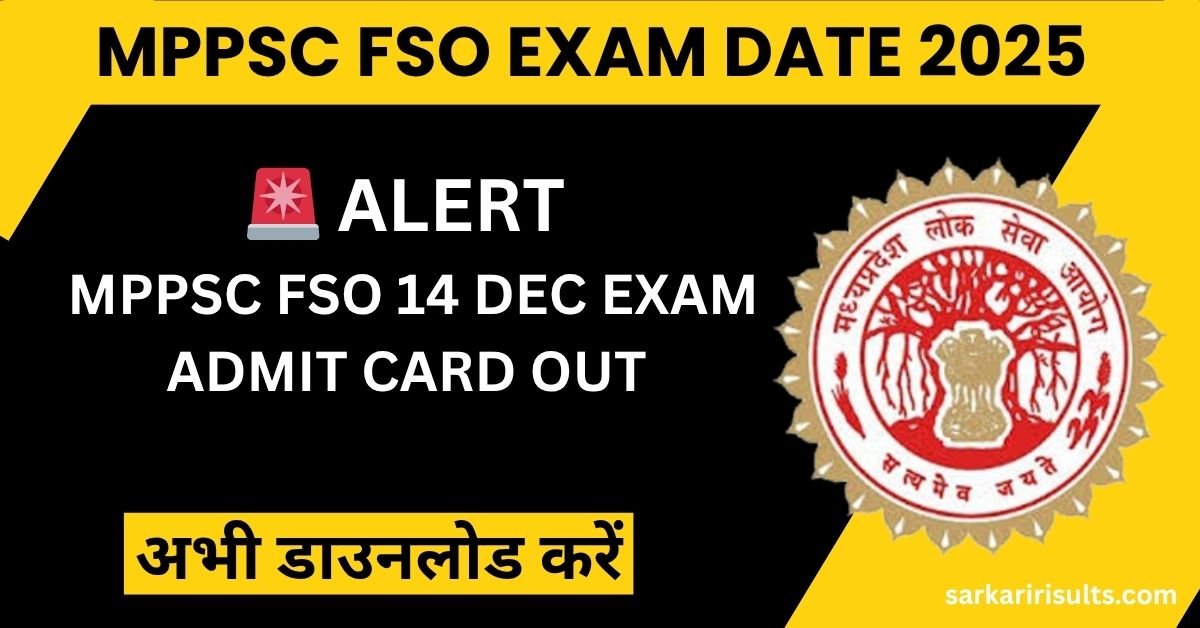 MPPSC FSO Exam Date 2025
