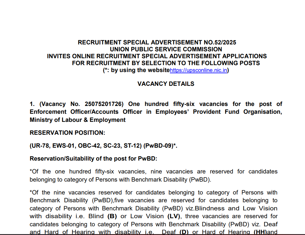 UPSC EPFO Admit Card 2025