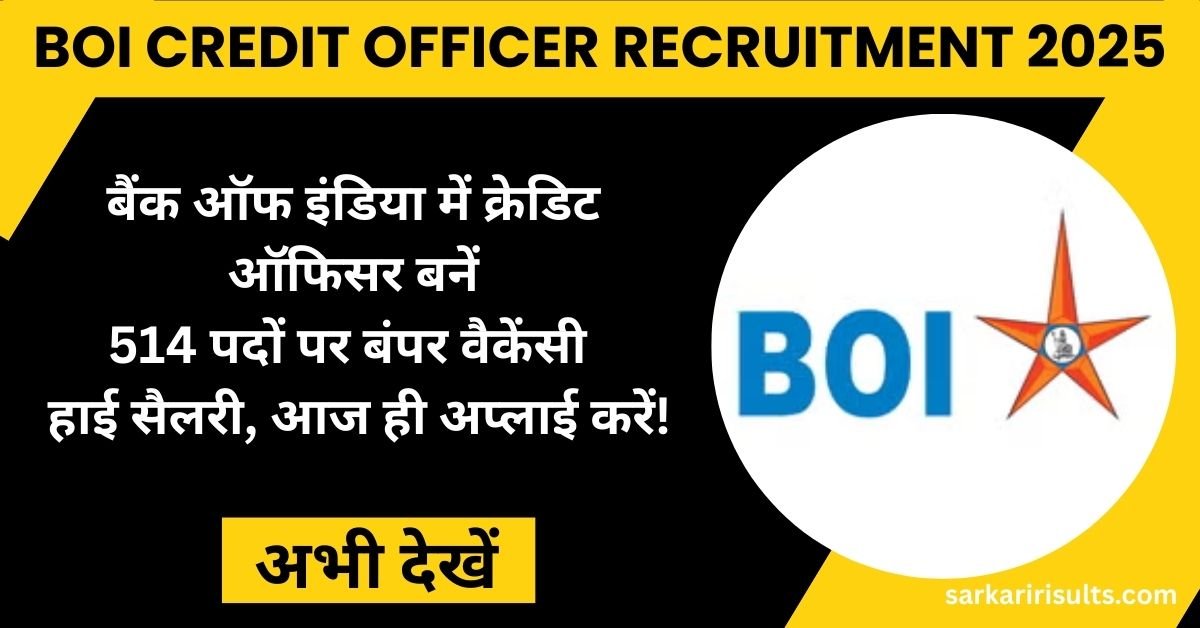 BOI Credit Officer Recruitment 2025