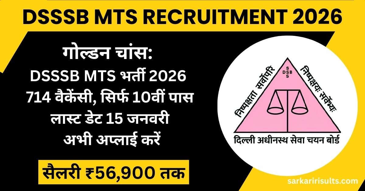 DSSSB MTS Recruitment 2026
