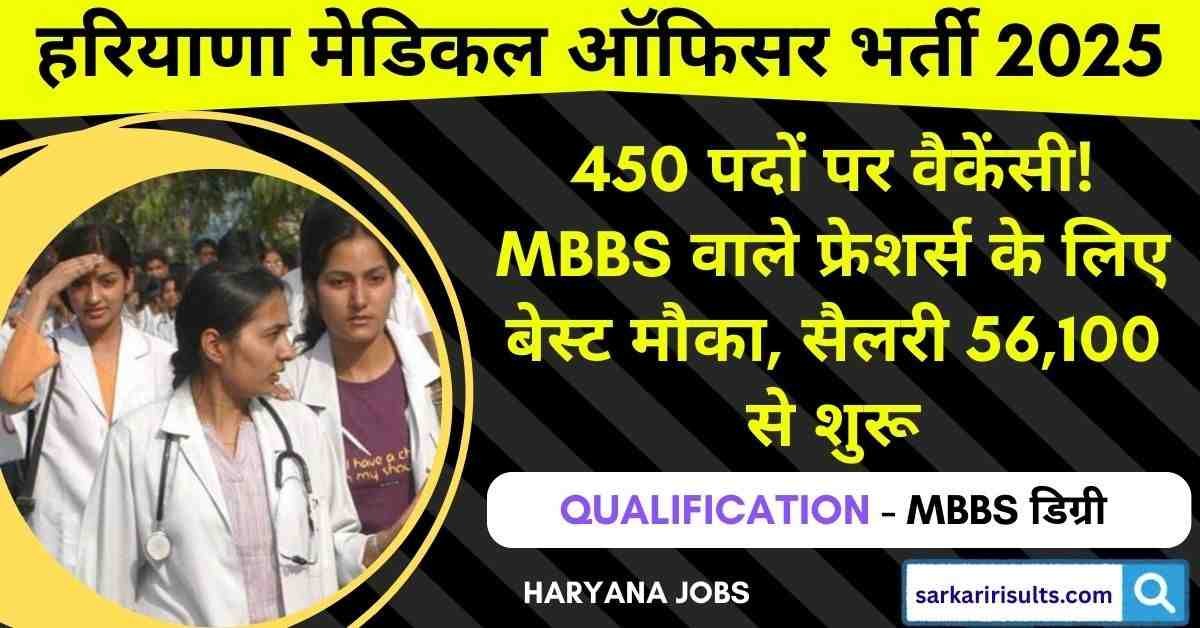 Haryana Medical Officer Recruitment 2025