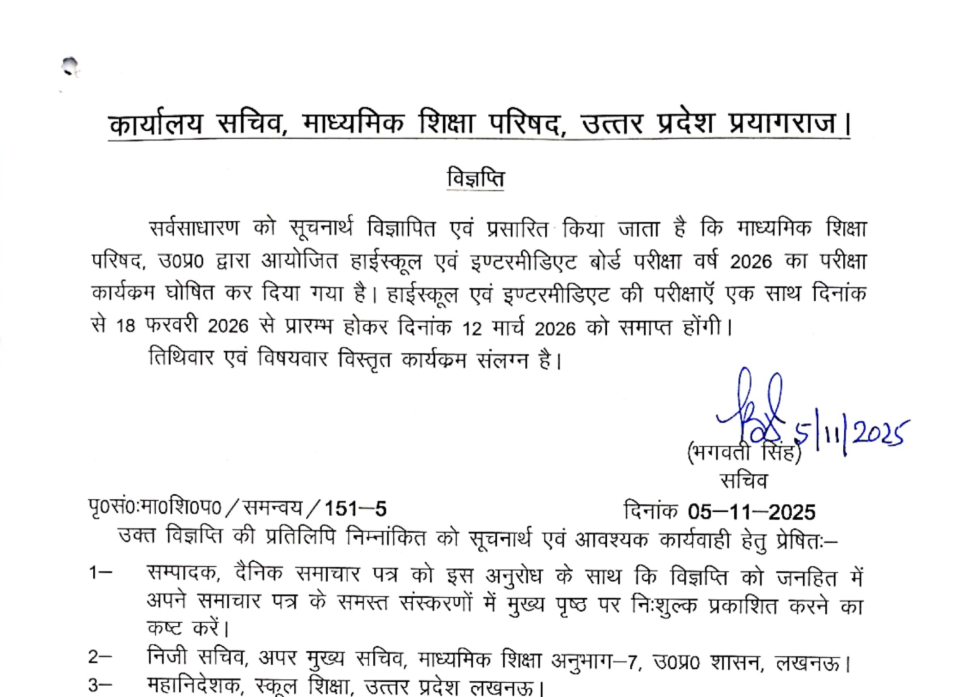 UP Board Admit Card 2026