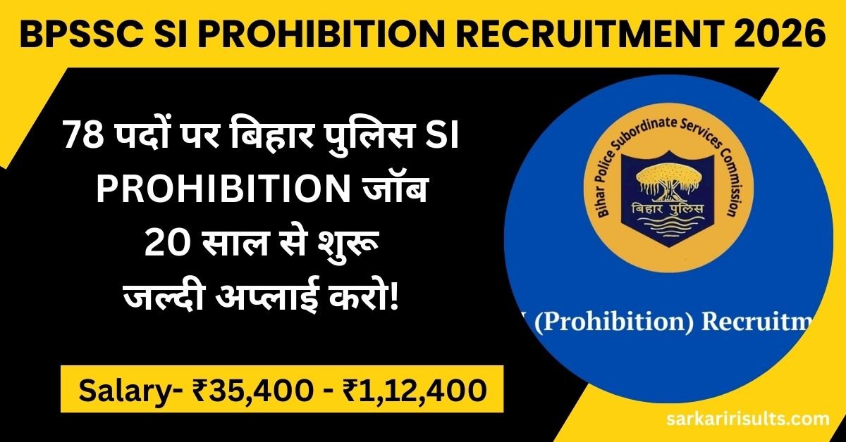 BPSSC SI Prohibition Recruitment 2026