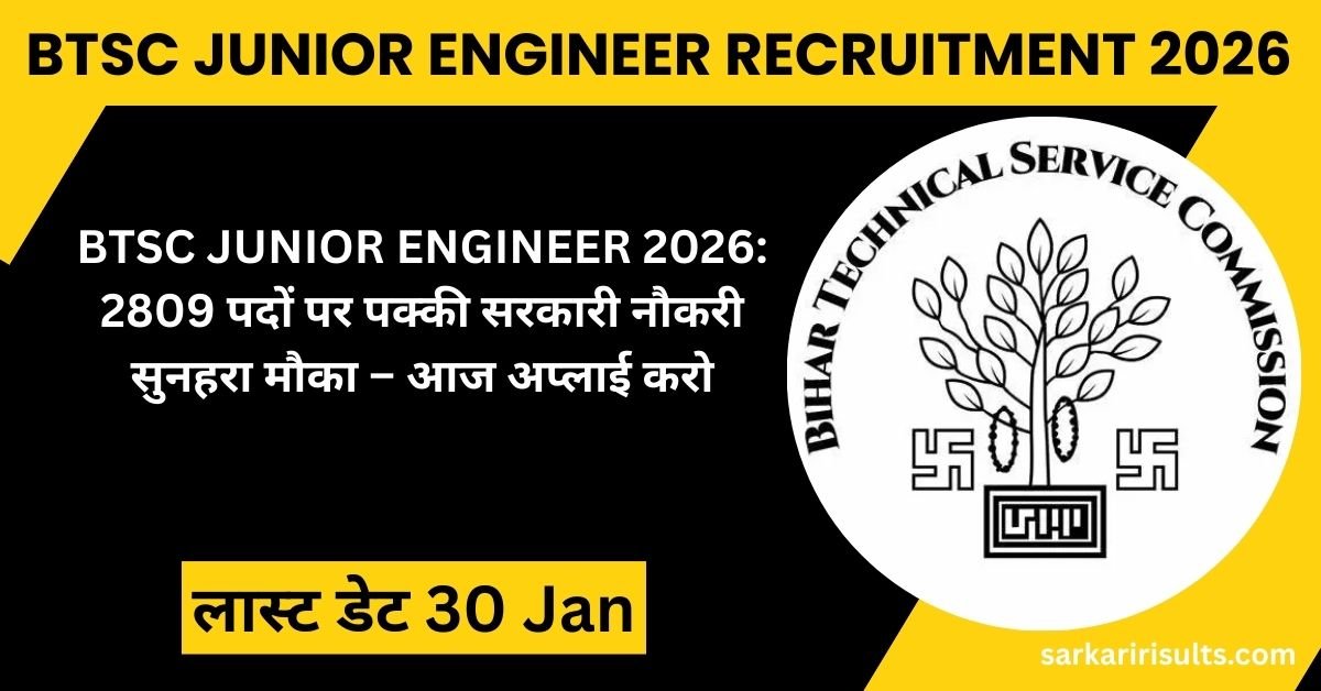 BTSC Junior Engineer Recruitment 2026