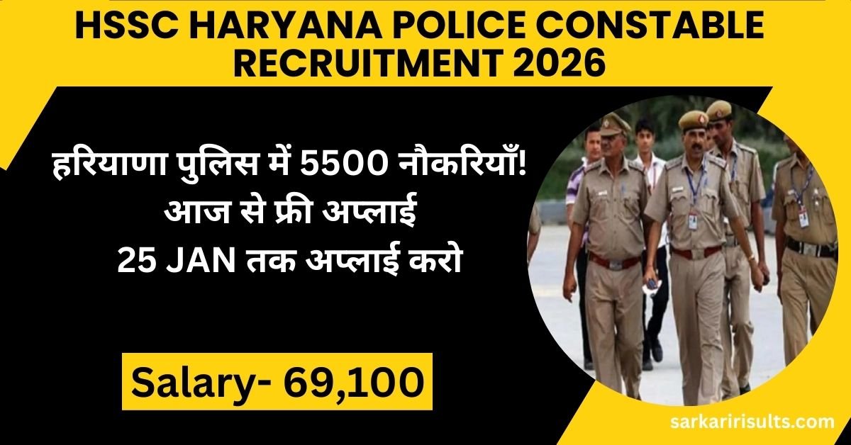 HSSC Haryana Police Constable Recruitment 2026