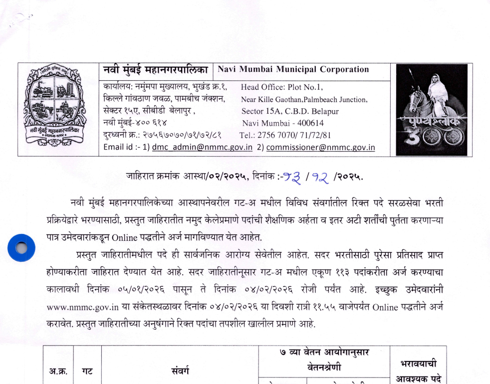 NMMC Recruitment 2026