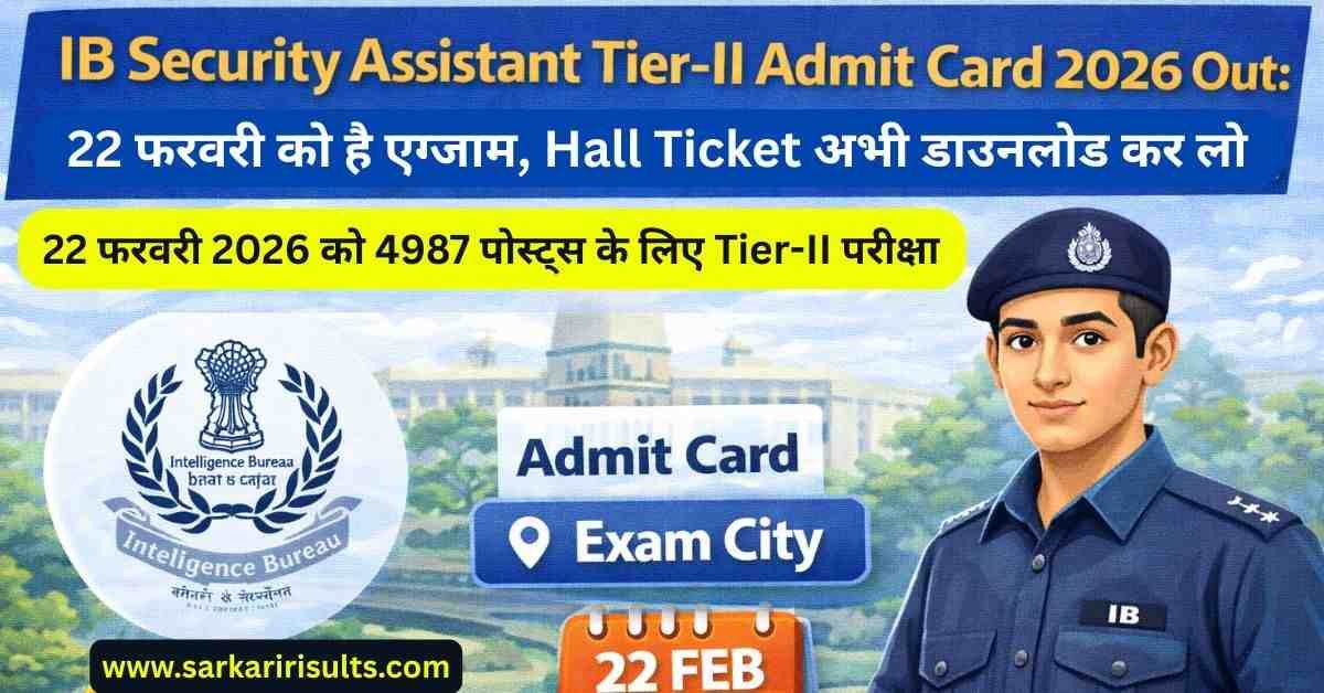 IB Security Assistant Tier-II Admit Card 2026