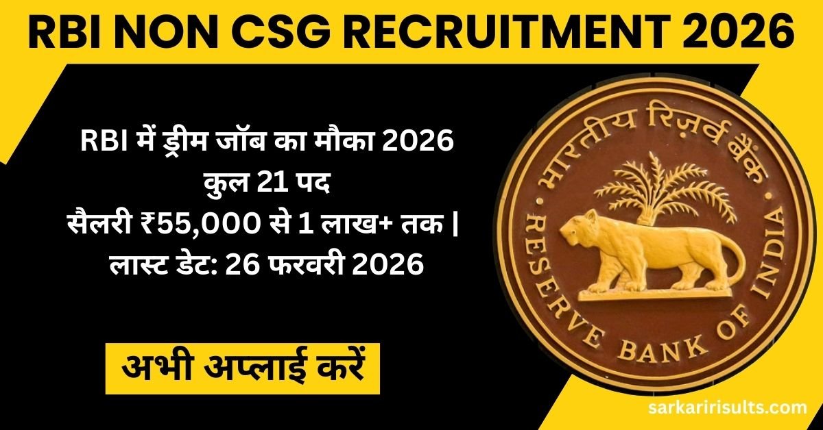 RBI Non CSG Recruitment 2026