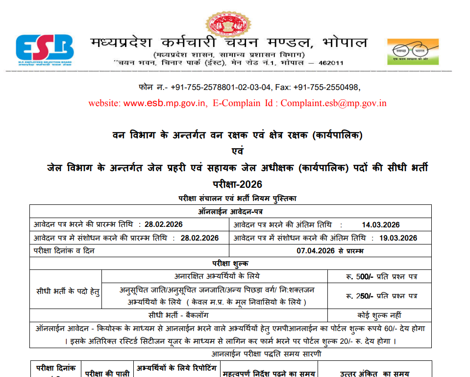MPESB Van Rakshak Recruitment 2026