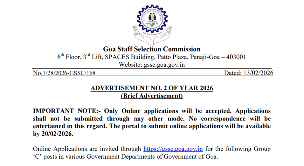 Official Goa Police Constable Bharti 2026 Notification