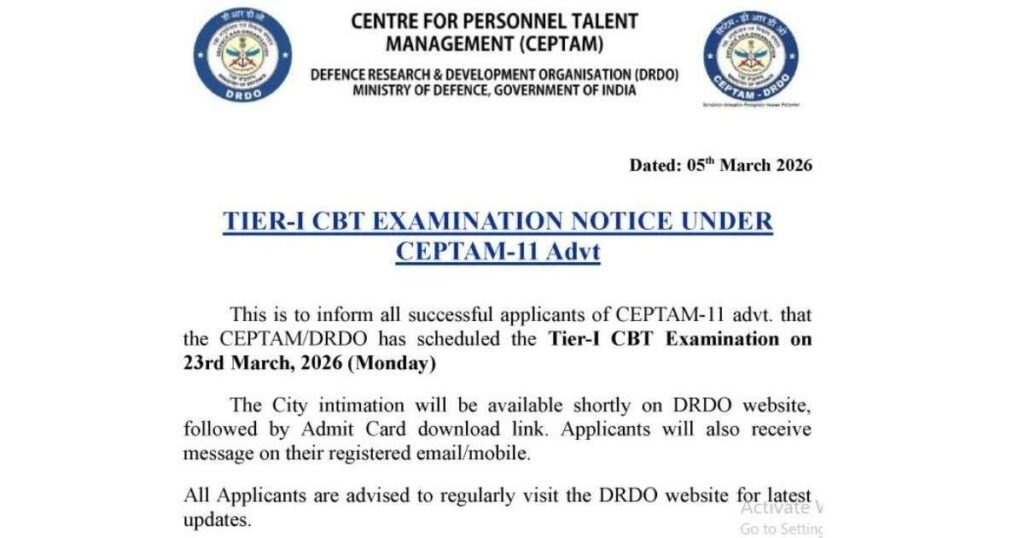 DRDO CEPTAM 11 Exam Date Out 2026