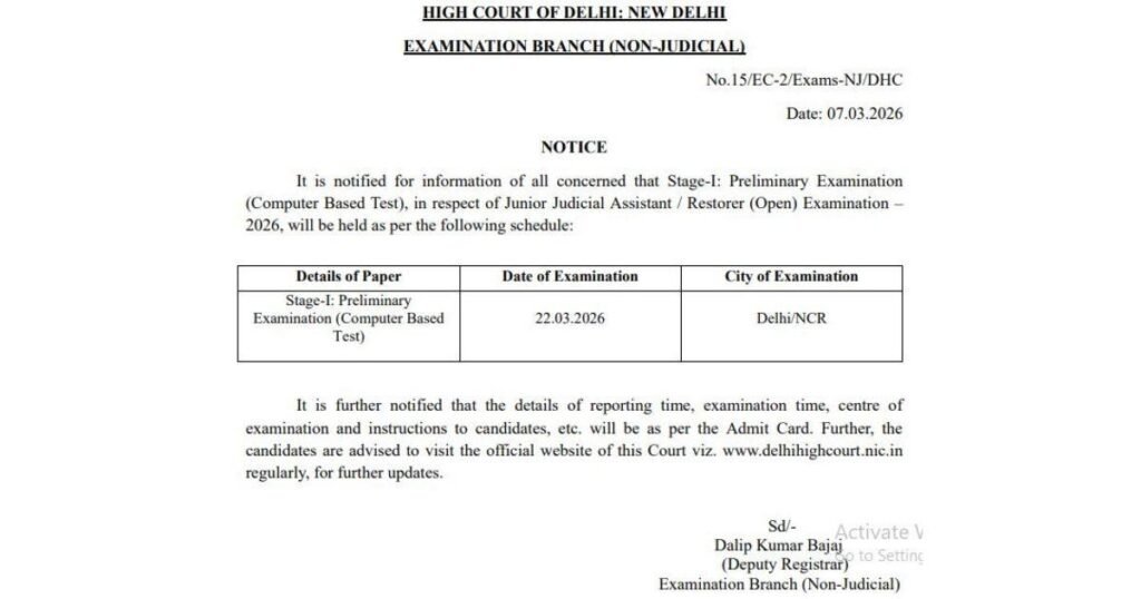Delhi High Court JJA Admit Card 2026