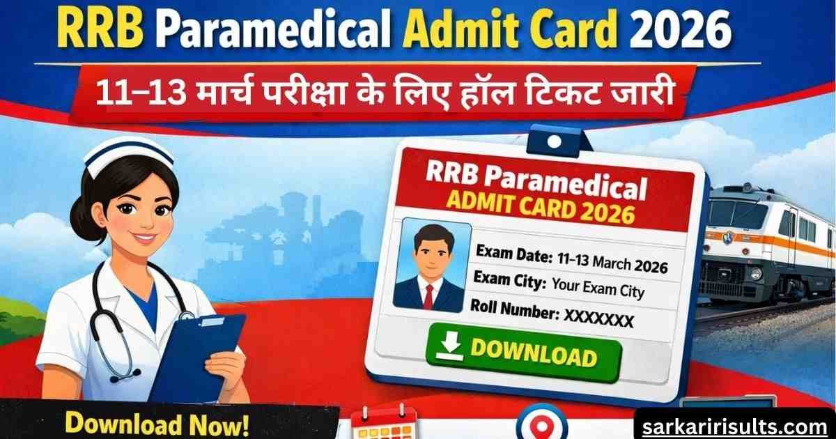 RRB Paramedical Admit Card 2026