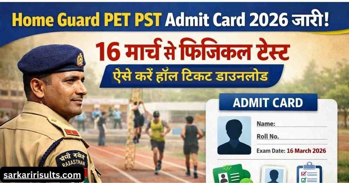 Home Guard PET PST Admit Card 2026