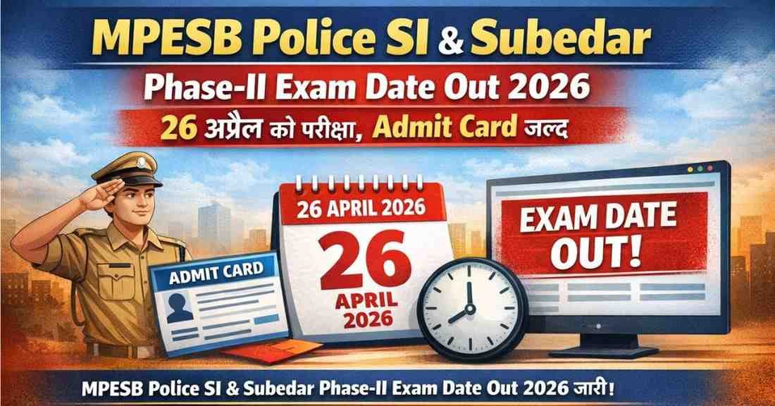 MPESB Police SI & Subedar Phase-II Exam Date