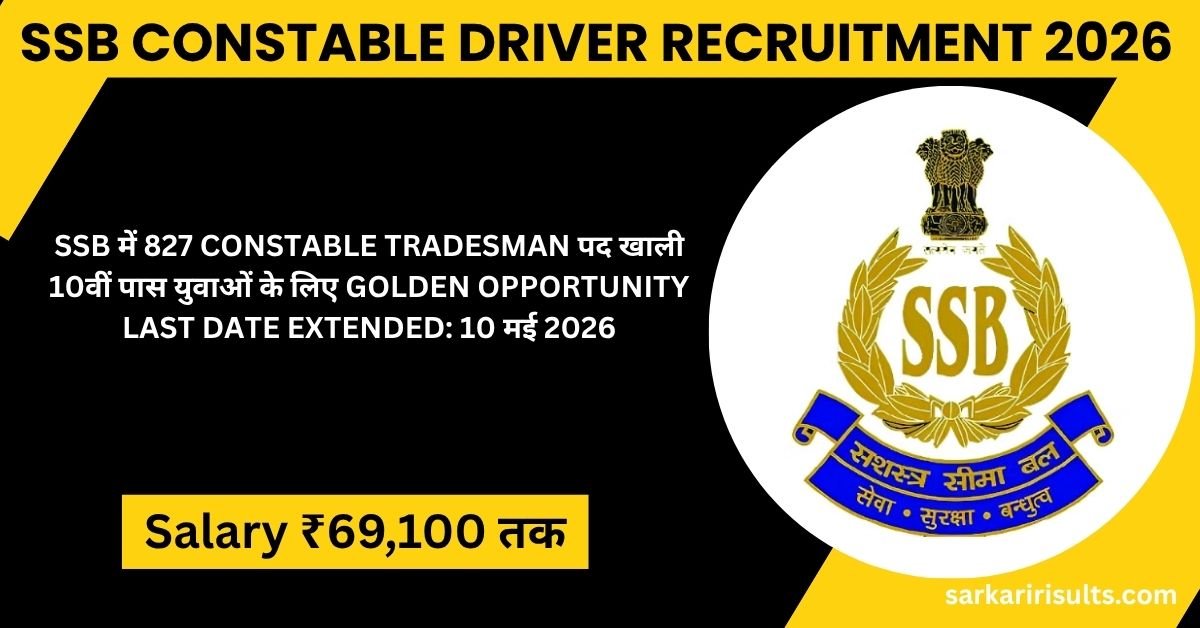 SSB Constable Driver Recruitment 2026