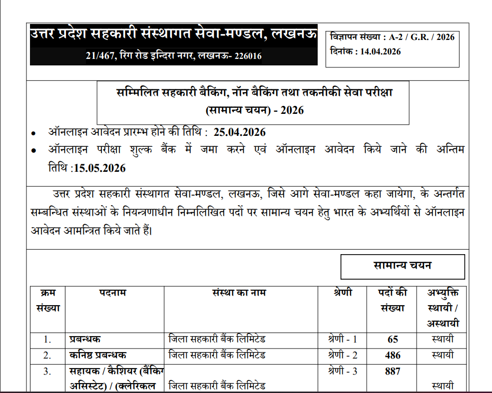UPCISB Cooperative Bank Recruitment 2026