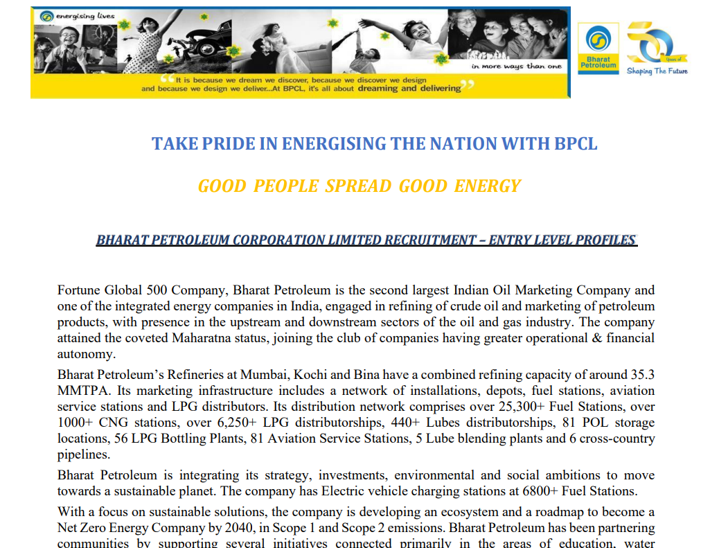 BPCL Recruitment 2026