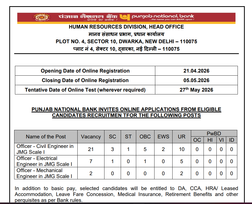 PNB Specialist Officer Recruitment 2026
