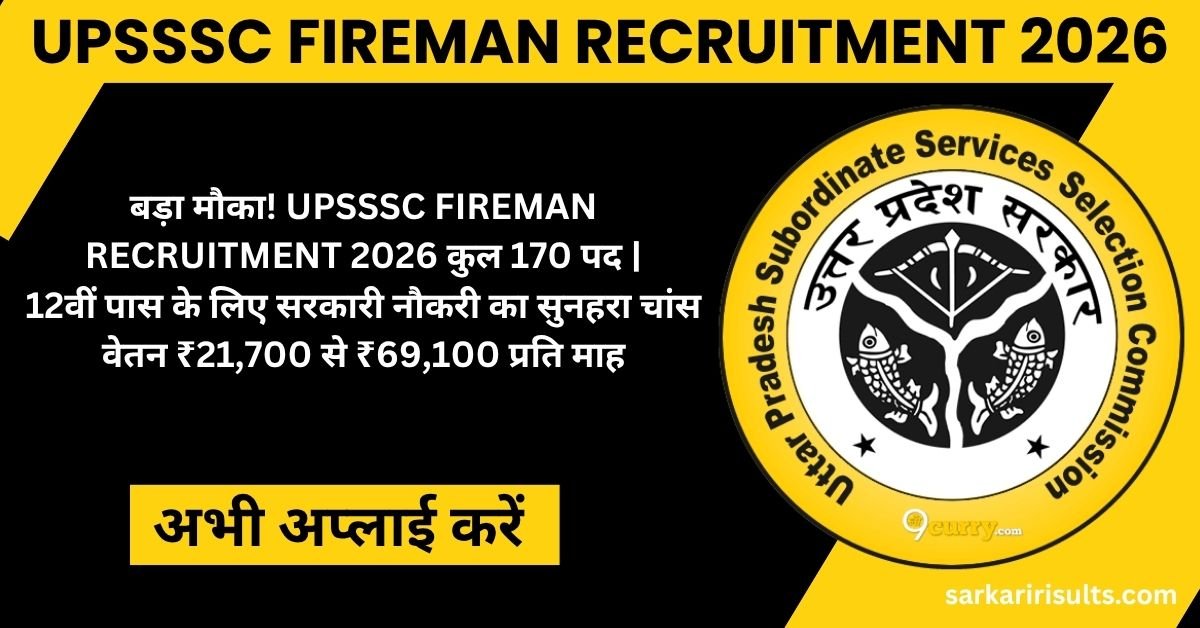 UPSSSC Fireman Recruitment 2026