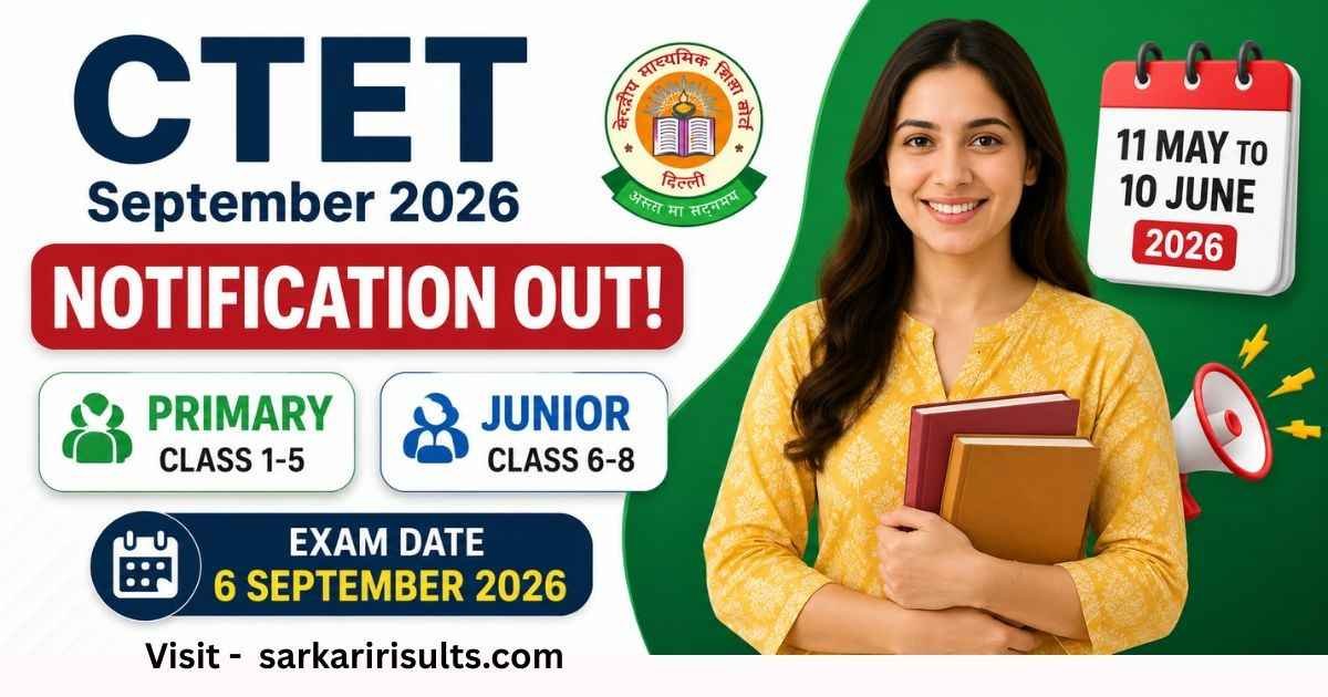 CTET September 2026 Notification Released