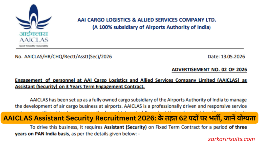 Aaiclas assistant recruitment 2026 syllabus