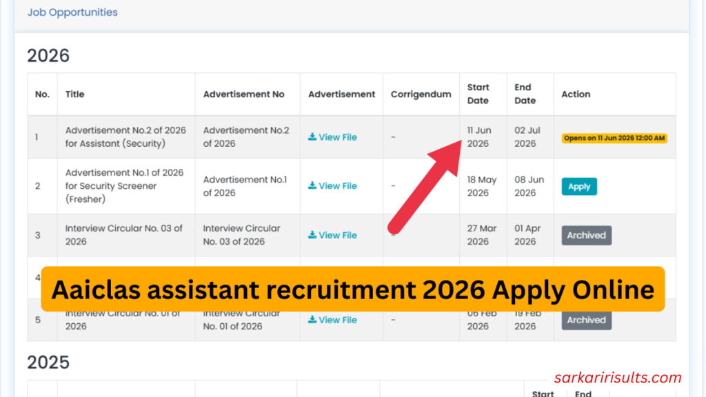 Www aaiclas aero recruitment 2026 apply online