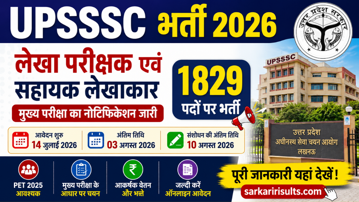 UPSSSC Auditor Assistant Accountant Recruitment 2026