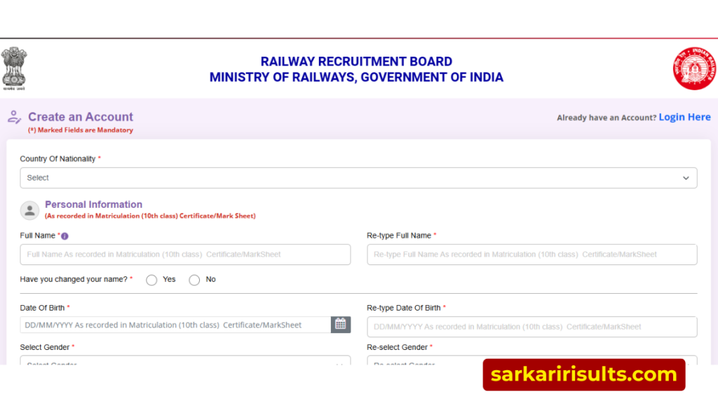 Railway rrb junior engineer recruitment 2026 online