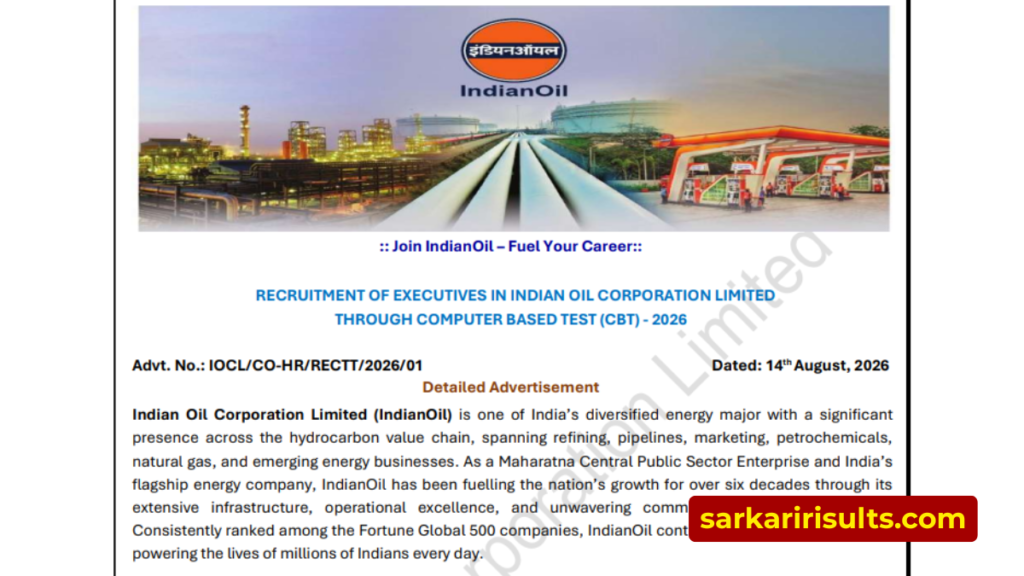 iocl recruitment 2026 notification