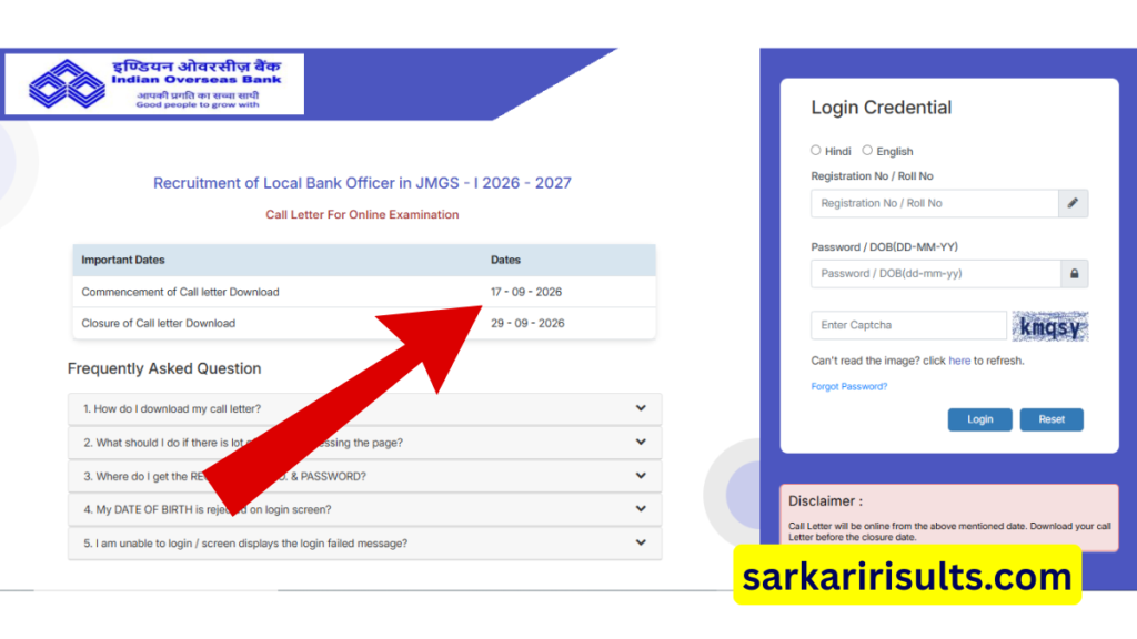 Local bank officer admit card 2026 download link