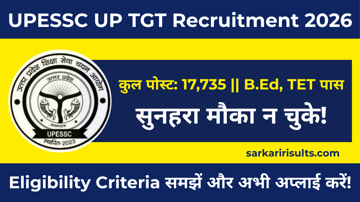 UPESSC UP TGT Recruitment 2026